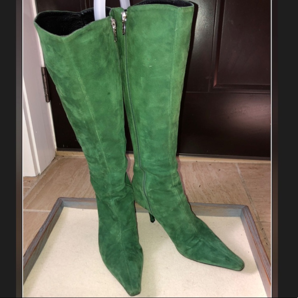 CLAUDIA CIUTI Suede Pointed Toe Knee High Boots